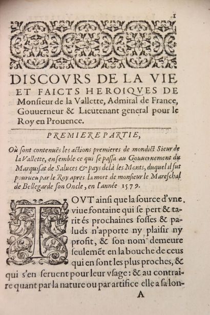 [MAUROY] - Discours de la vie et faits héroïques...