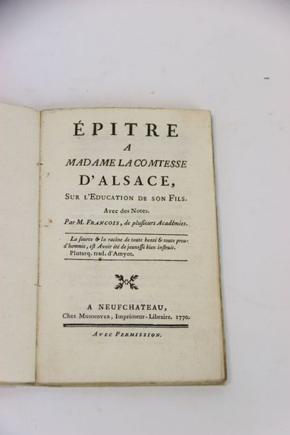NEUFCHÂTEAU (François de) - Épitres à madame...