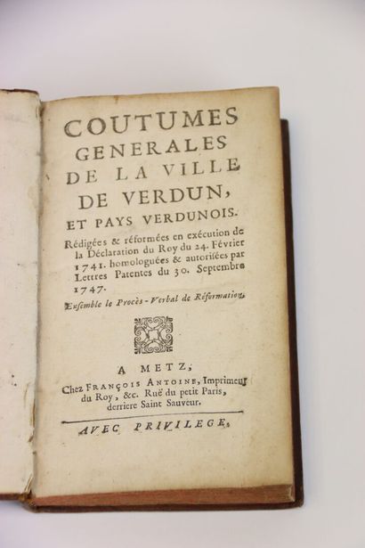 [MEUSE] - Coutumes générales de la ville...