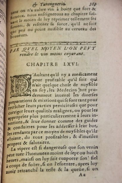MOUSIN (I.) - Discours de l'yvresse, et yvrongnerie....