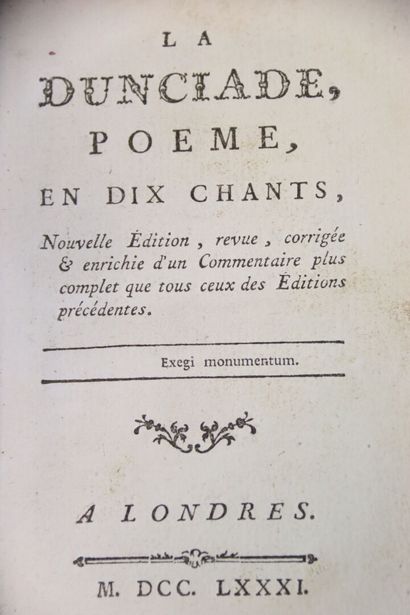 PALISSOT DE MONTENOY (Charles) - La Dunciade....