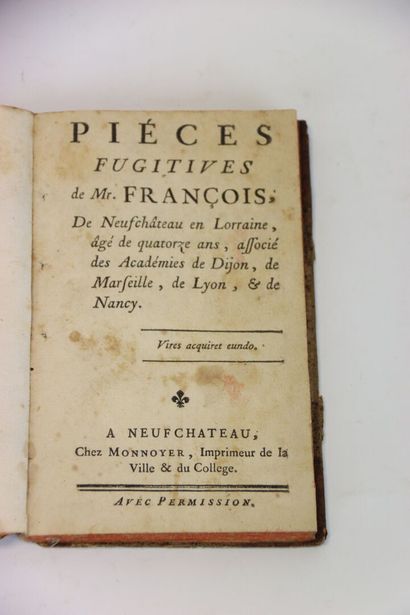 NEUFCHÂTEAU (François de) - Pièces fugitives...