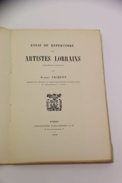 [LOT DE 8 LIVRES SUR L'ART EN LORRAINE] -...