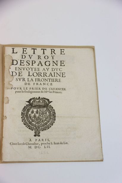 LOUIS DE BOURBON - Lettre du roy d'Espagne...