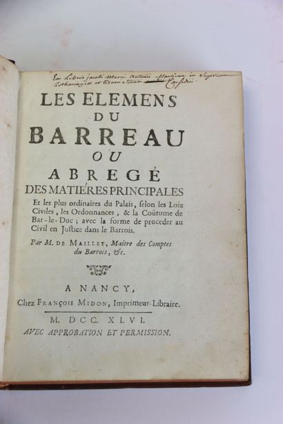 MAILLET (M. de) - Les élémens du barreau...