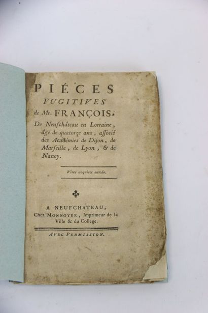 NEUFCHATEAU (François de) - Pièces fugitives...