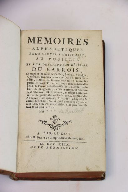[MAILLET (M. de)] - Mémoires alphabétiques...