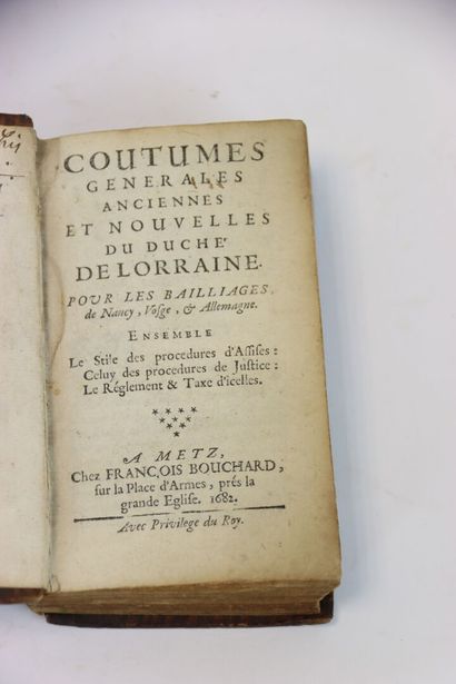 [NANCY] - Coutumes générales anciennes et...