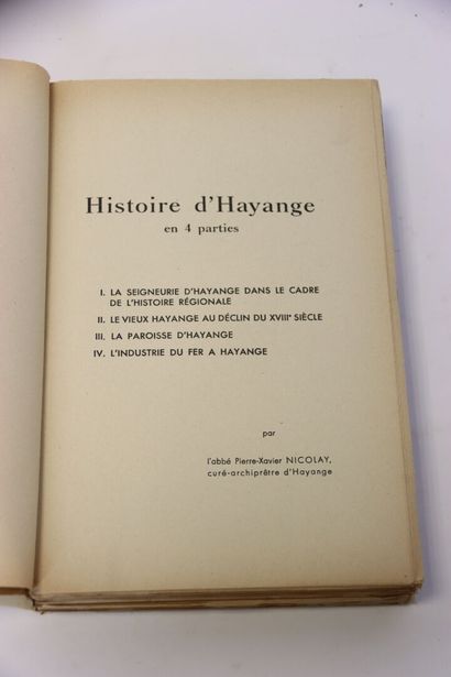 NICOLAY (Pierre-Xavier) - Histoire d'Hayange....