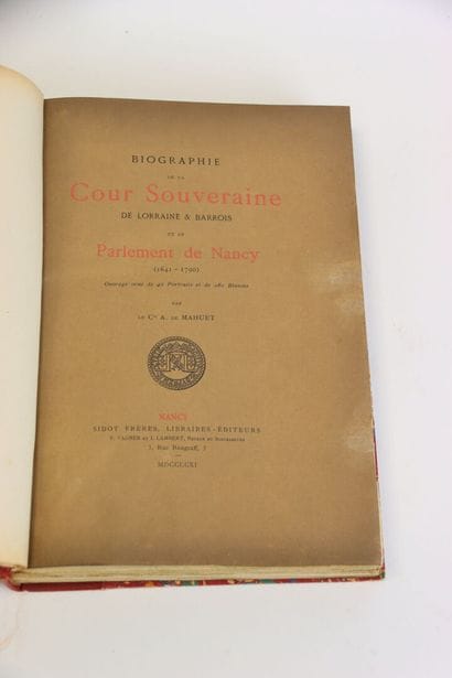 MAHUET (Cte A. de ) - Biographie de la Cour...