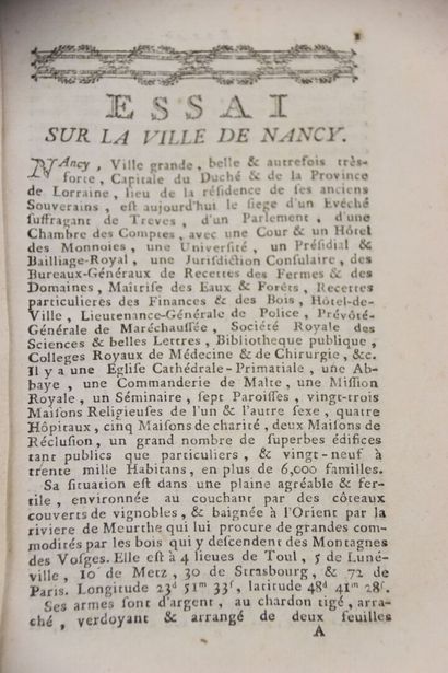 [NANCY] - [LYONNOIS (L'abbé)] - Essais sur...