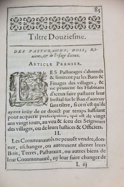[METZ] - Coustumes générales de la ville...