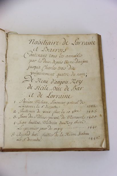 [MANUSCRIT] - Nobiliaire de Lorraine et Barrois....