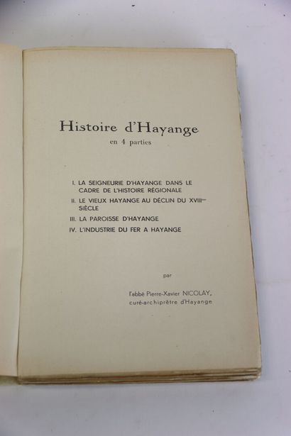 NICOLAY (Pierre-Xavier) - Histoire d'Hayange....