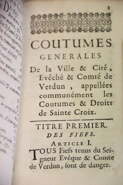 [MEUSE] - Coutumes générales de la ville...