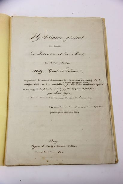 [MANUSCRIT] - CAYON (Jean) - Nobiliaire général...