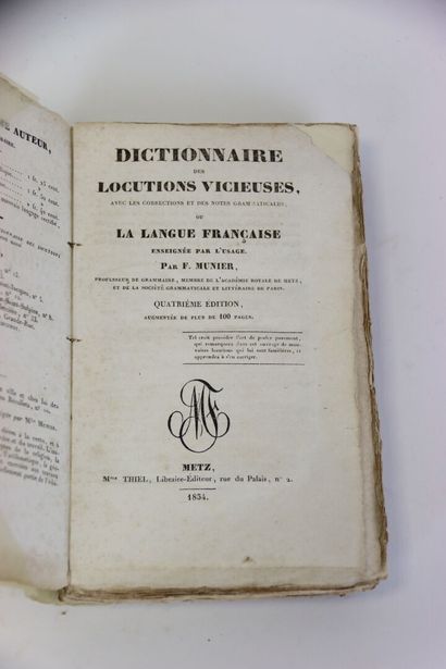 MUNIER (F.) - Dictionnaire de locutions vicieuses...