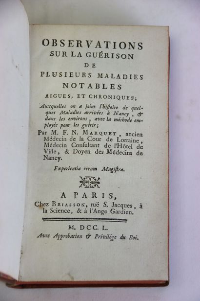 MARQUET - Observations sur la guérison de...