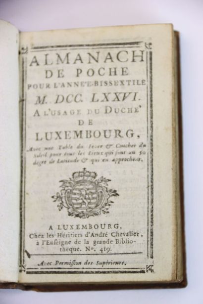 [LUXEMBOURG] - Almanach de poche pour l'année...