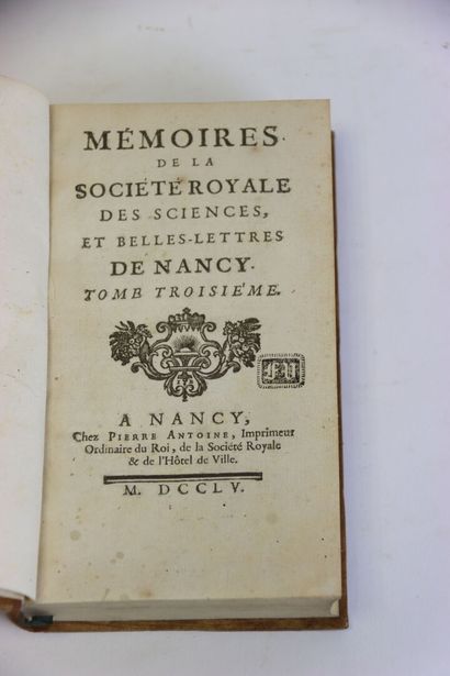 [NANCY] - Mémoires de la Société Royale des...