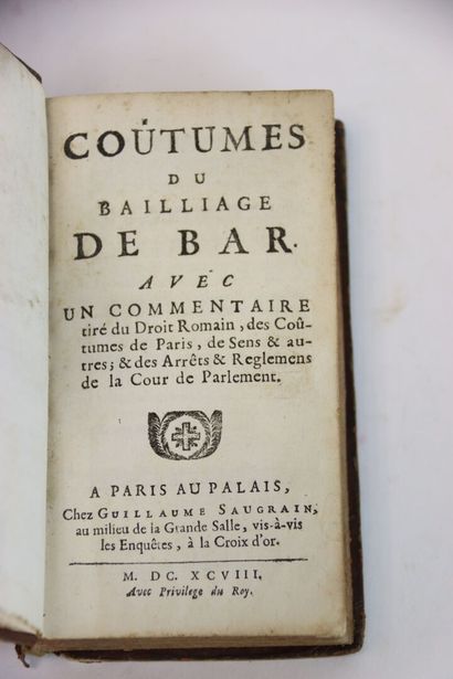 [MEUSE] - Coutumes du Bailliage de Bar, avec...