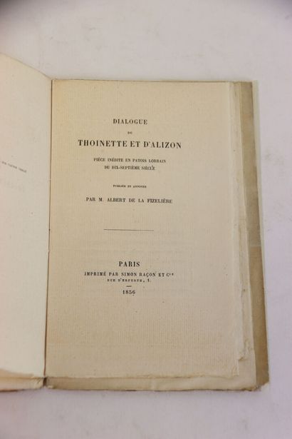 [LOT DE 2 VOLUMES] - FIZELIÈRE (Albert de...