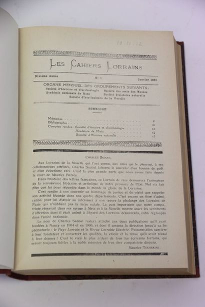 [METZ] - Les Cahiers Lorrains from January...