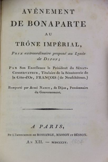 NANCY (Aimé), NEUFCHÂTEAU (François de) -...