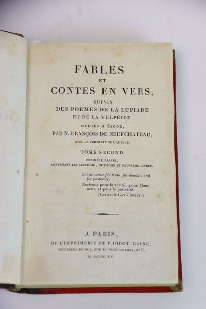 NEUFCHÂTEAU (François de) - Fables et contes...