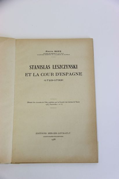 [LOT DE TROIS LIVRES SUR STANISLAS] - BOYÉ...