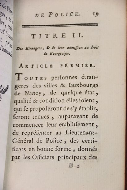 [NANCY] - Code de police pour les villes...
