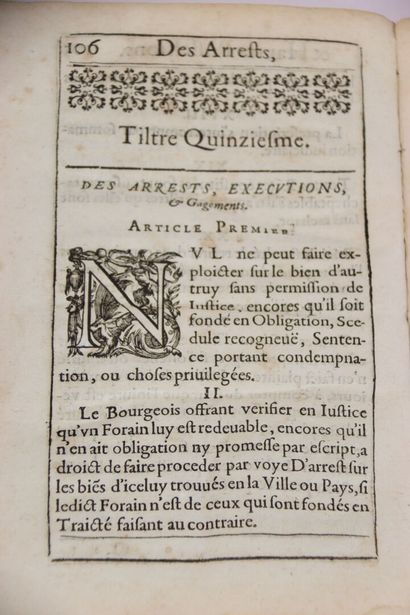 [METZ] - Coustumes générales de la ville...