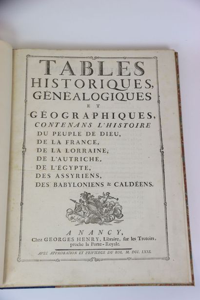 [LYONNOIS (Abbé J.J.)] - Tables historiques,...