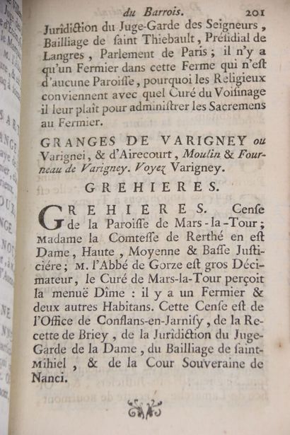 [MEUSE] - [MAILLET (M. de)] - Mémoires alphabétiques...