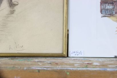 L. KAHN (XXeme). Paysages. Deux dessins au...