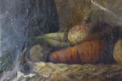 Réunion de deux huiles sur toile comprenant...