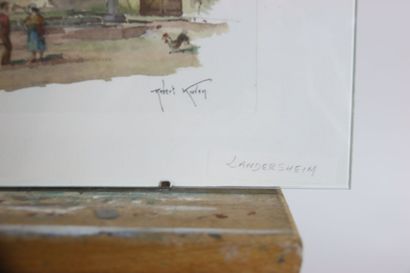 L. KAHN (XXeme). Paysages. Deux dessins au...