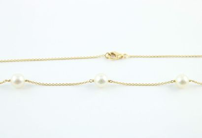 Collier en or jaune maille forçat ronde 18K...