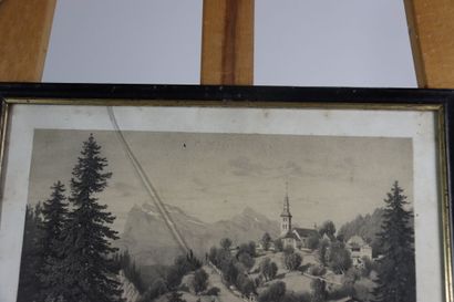 Lot constitué de 3 gravures représentant...