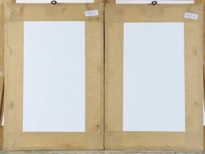 L. KAHN (XXeme). Paysages. Deux dessins au...