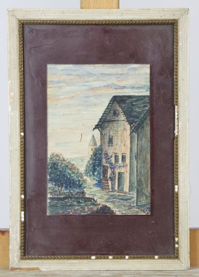 Réunion composée d'une lithographie . Travail...