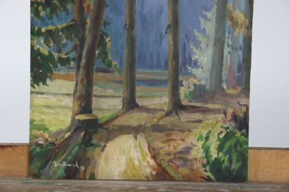 Bertrand (XXe). Paysage vosgien. Huile sur...
