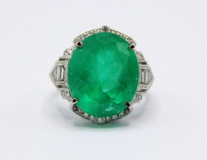 Bague en platine (900/1000) de style art...