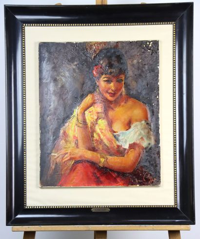 VAN CLEFF Robert (1914-2006). Jeune Espagnole...