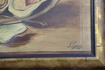 F. LEGRAND (XXe). Nature morte aux huitres....