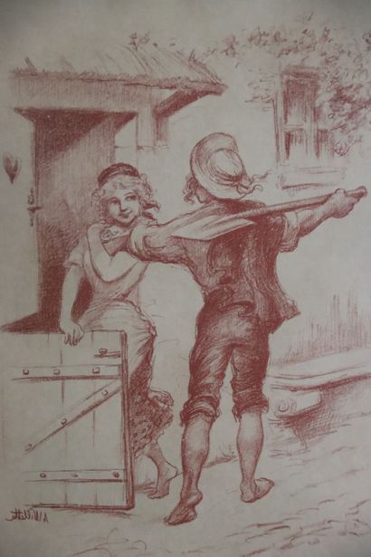 WILLETTE (1857-1926). Lot de deux gravures....