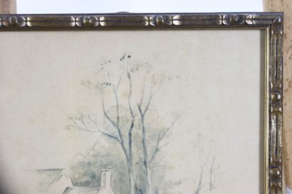 L. KAHN (XXeme). Paysages. Deux dessins au...