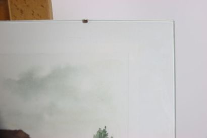 L. KAHN (XXeme). Paysages. Deux dessins au...