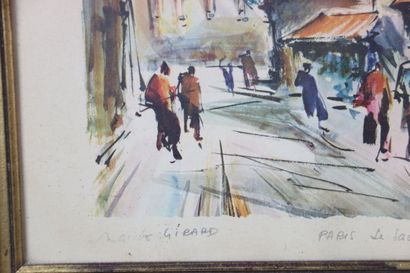 Réunion composée d'une lithographie . Travail...