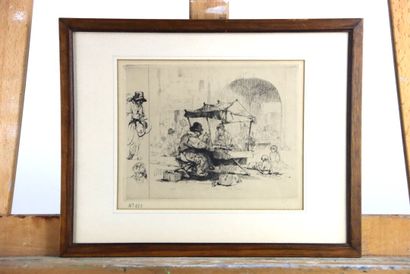 Auguste BROUET (1872-1941), Le réparateur...